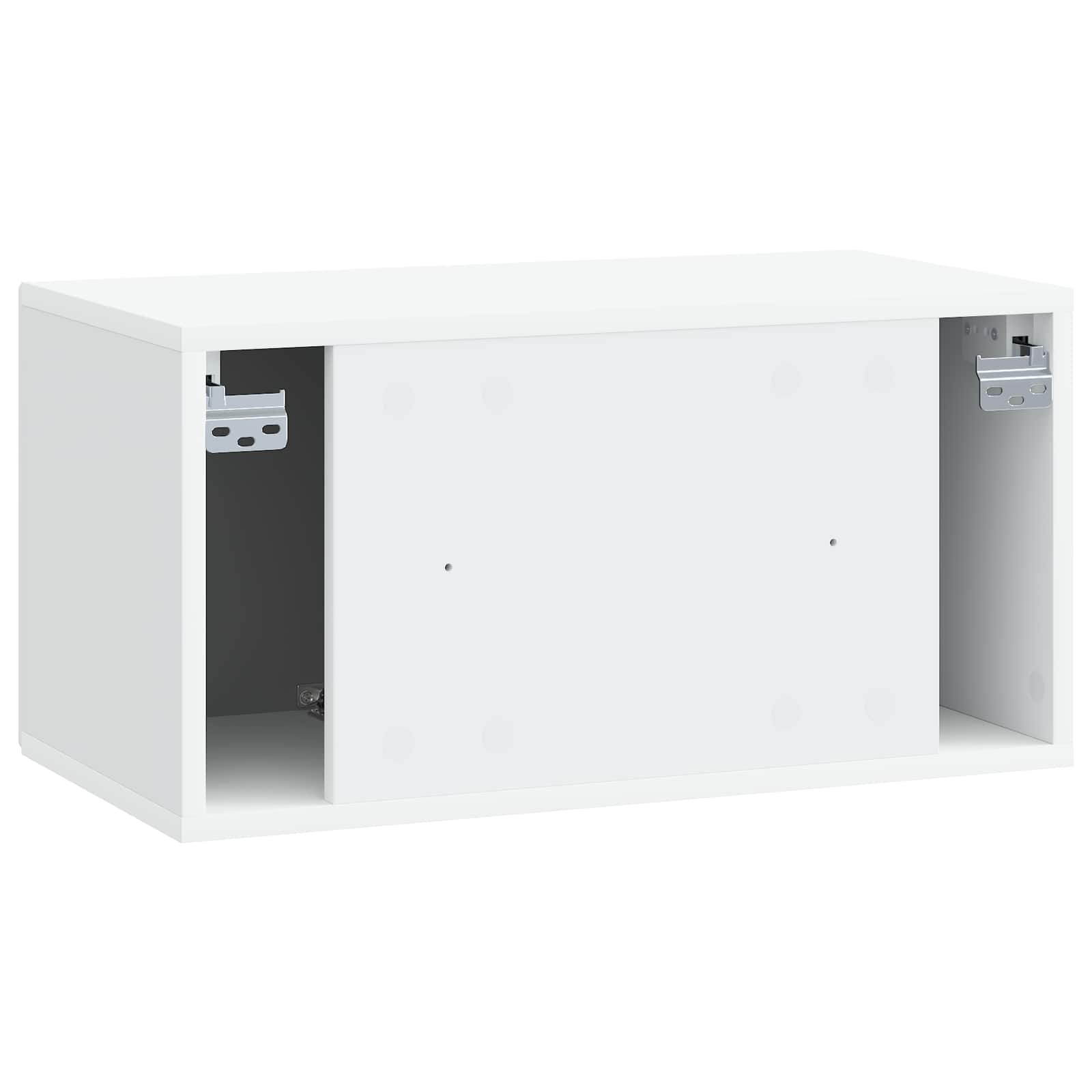 Wandbeugel TV-kast Wit 59,5 x 31 x 30 cm Bewerkt hout