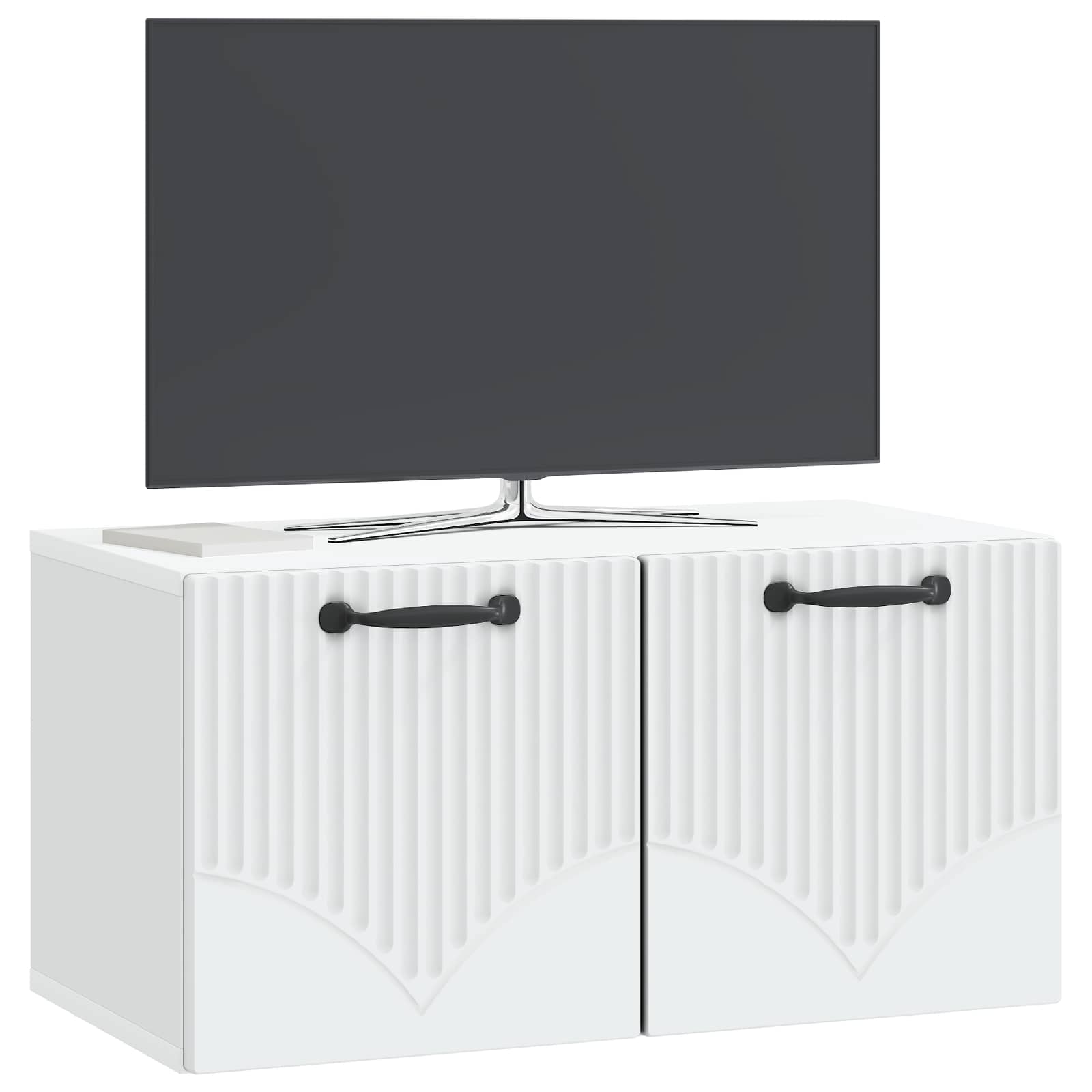 Wandbeugel TV-kast Wit 59,5 x 31 x 30 cm Bewerkt hout
