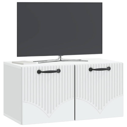 Wandbeugel TV-kast Wit 59,5 x 31 x 30 cm Bewerkt hout