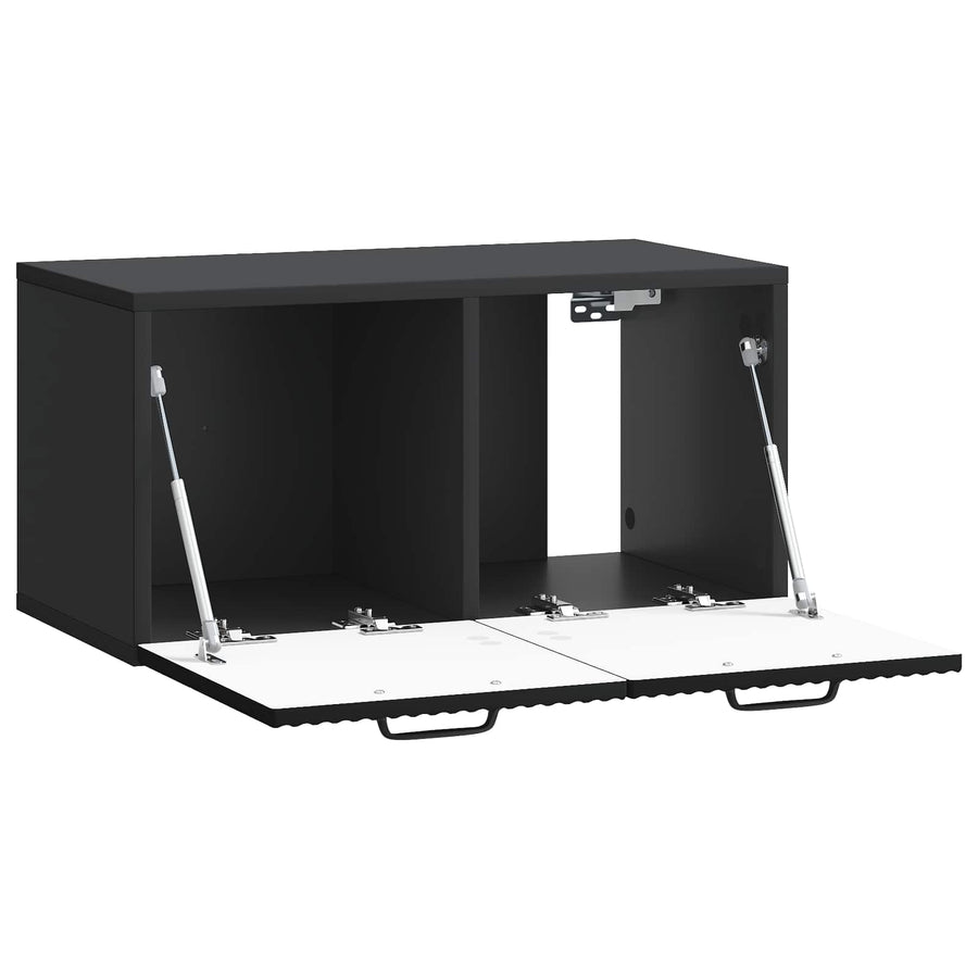 Wandbeugel TV-kast Zwart 59,5 x 31 x 30 cm Bewerkt hout
