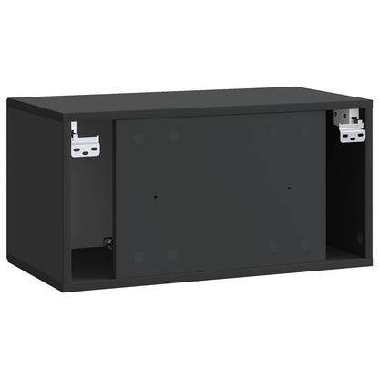 Wandbeugel TV-kast Zwart 59,5 x 31 x 30 cm Bewerkt hout