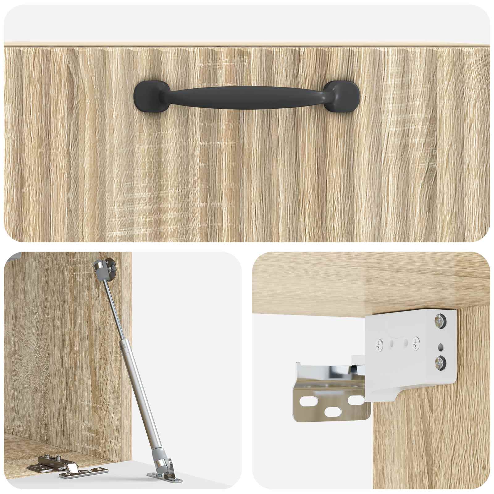 Wandbeugel TV-kast Sonoma Eiken 59,5 x 31 x 30 cm Bewerkt hout