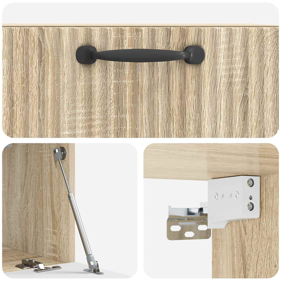 Wandbeugel TV-kast Sonoma Eiken 59,5 x 31 x 30 cm Bewerkt hout