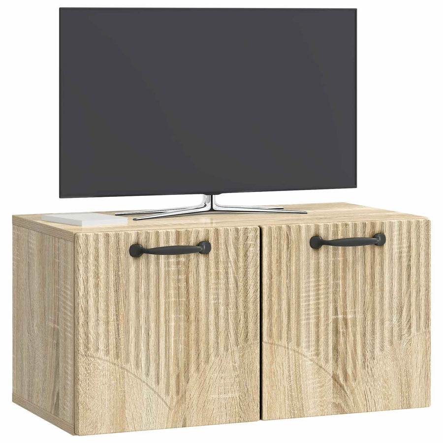 Wandbeugel TV-kast Sonoma Eiken 59,5 x 31 x 30 cm Bewerkt hout
