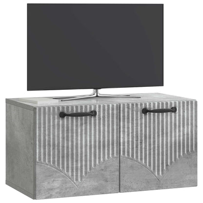 Wandbeugel TV-kast Betongrijs 59,5 x 31 x 30 cm Bewerkt hout