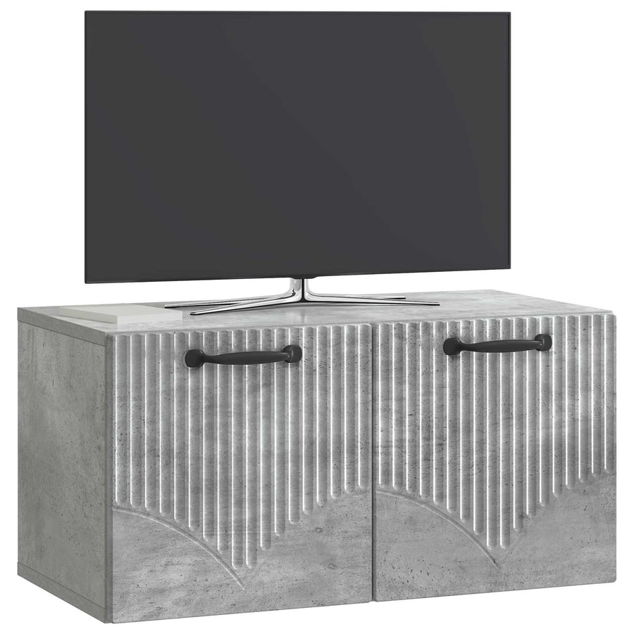 Wandbeugel TV-kast Betongrijs 59,5 x 31 x 30 cm Bewerkt hout