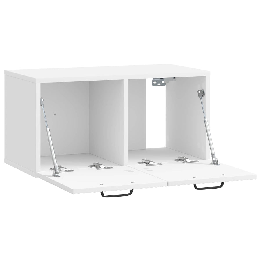 Wandbeugel TV-kast Hoogglans Wit 59,5 x 31 x 30 cm Bewerkt hout