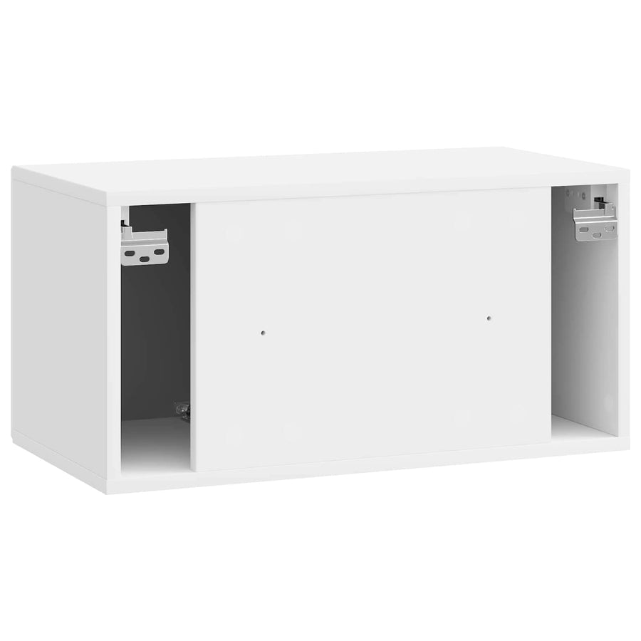 Wandbeugel TV-kast Hoogglans Wit 59,5 x 31 x 30 cm Bewerkt hout