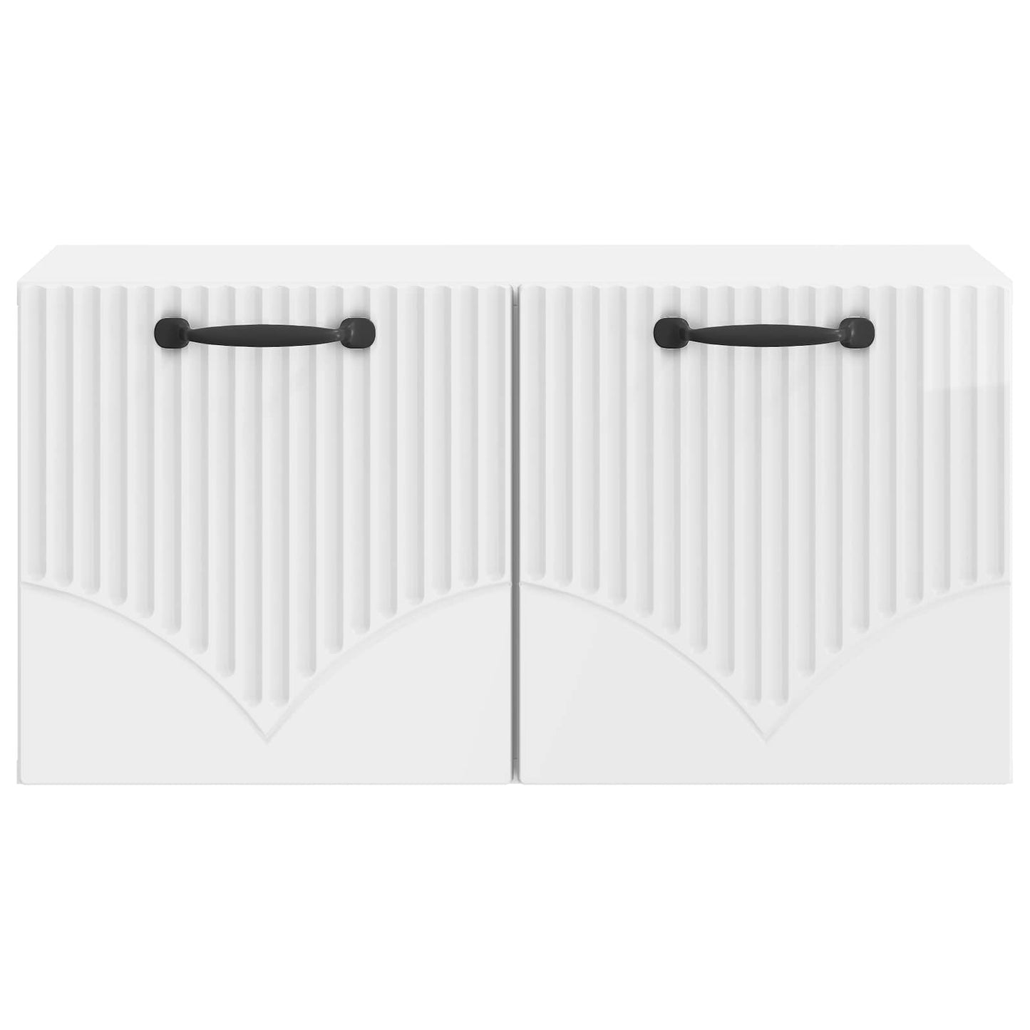 Wandbeugel TV-kast Hoogglans Wit 59,5 x 31 x 30 cm Bewerkt hout