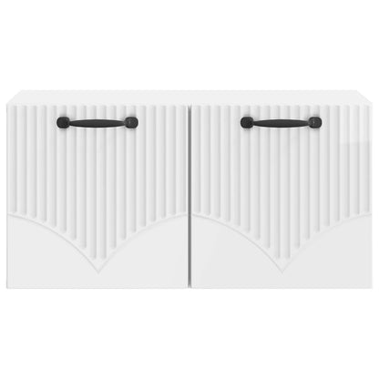 Wandbeugel TV-kast Hoogglans Wit 59,5 x 31 x 30 cm Bewerkt hout