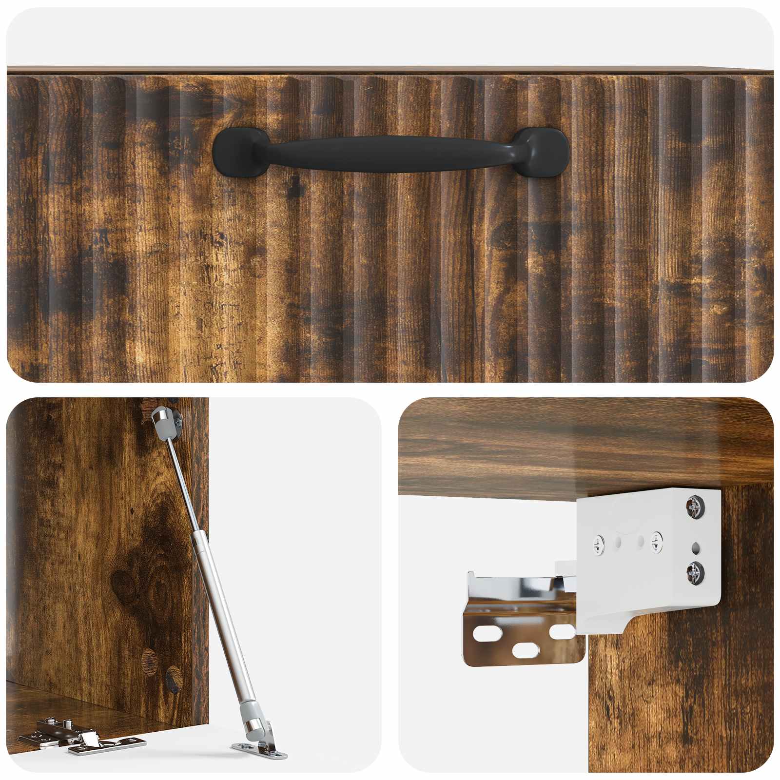 Wandbeugel TV-kast Gerookt eiken 59,5 x 31 x 30 cm Bewerkt hout