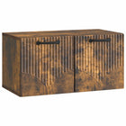 Wandkast 59,5x31x30 cm gerookt eiken bewerkt hout