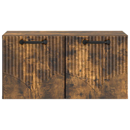 Wandbeugel TV-kast Gerookt eiken 59,5 x 31 x 30 cm Bewerkt hout