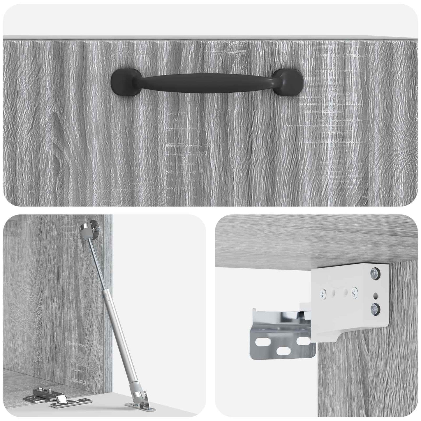Wandbeugel TV-kast Grijs sonoma 59,5 x 31 x 30 cm Bewerkt hout