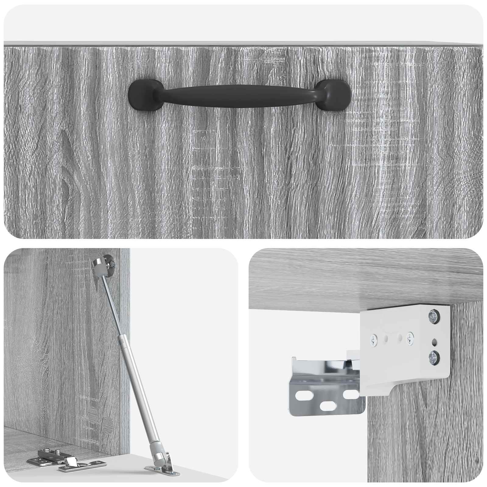 Wandbeugel TV-kast Grijs sonoma 59,5 x 31 x 30 cm Bewerkt hout