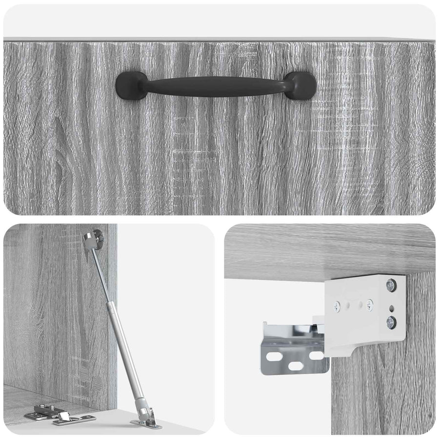 Wandbeugel TV-kast Grijs sonoma 59,5 x 31 x 30 cm Bewerkt hout