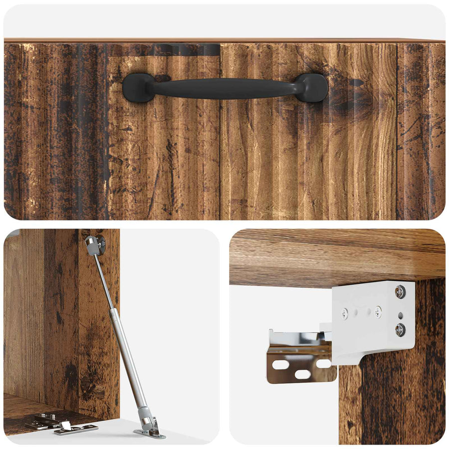 Wandbeugel TV-kast Oud hout 59,5 x 31 x 30 cm Bewerkt hout