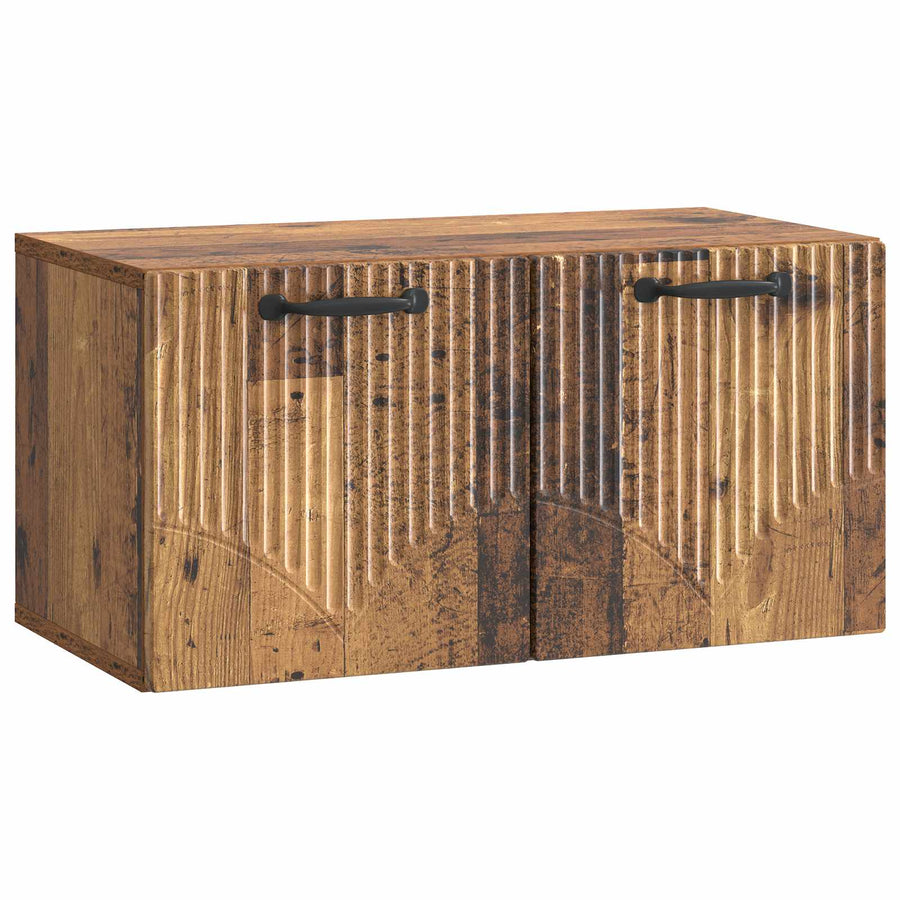 Wandbeugel TV-kast Oud hout 59,5 x 31 x 30 cm Bewerkt hout
