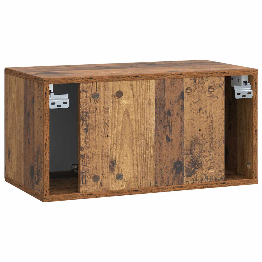 Wandbeugel TV-kast Oud hout 59,5 x 31 x 30 cm Bewerkt hout