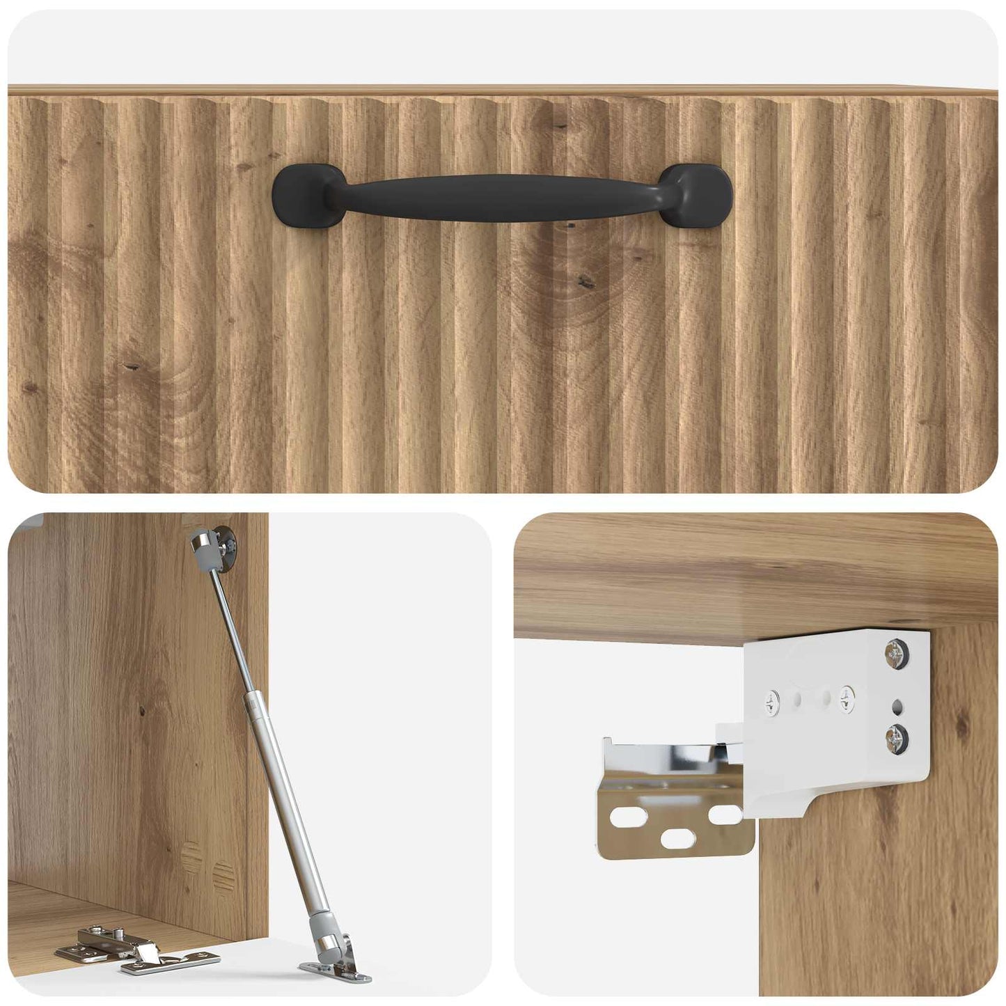 Wandbeugel TV-kast Artisanaal eiken 59,5 x 31 x 30 cm