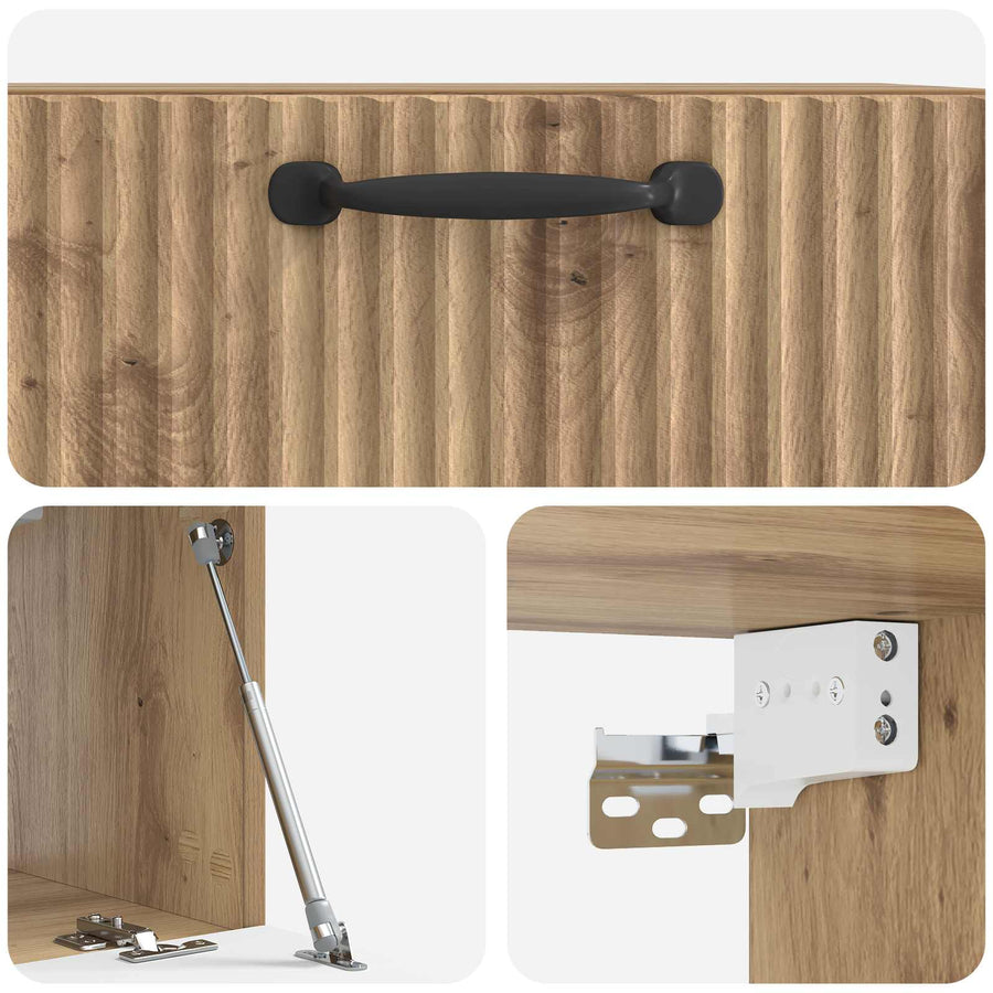 Wandbeugel TV-kast Artisanaal eiken 59,5 x 31 x 30 cm