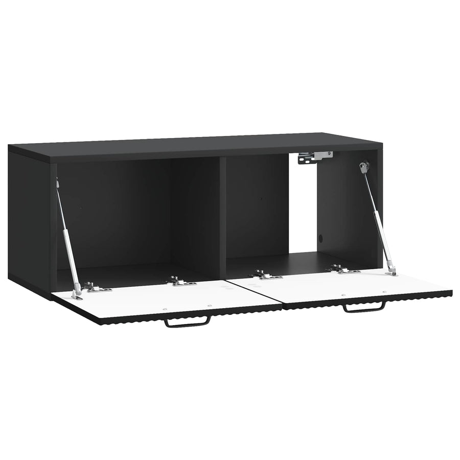 Wandbeugel TV-kast Zwart 78,5 x 31 x 30 cm Bewerkt hout