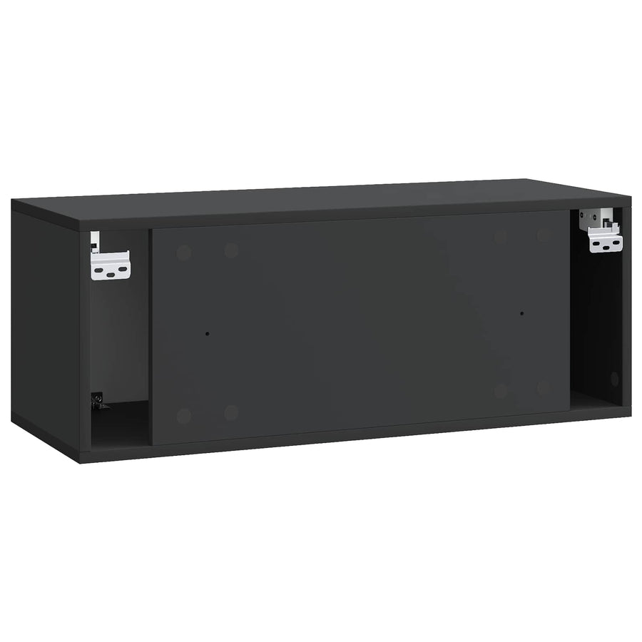 Wandbeugel TV-kast Zwart 78,5 x 31 x 30 cm Bewerkt hout