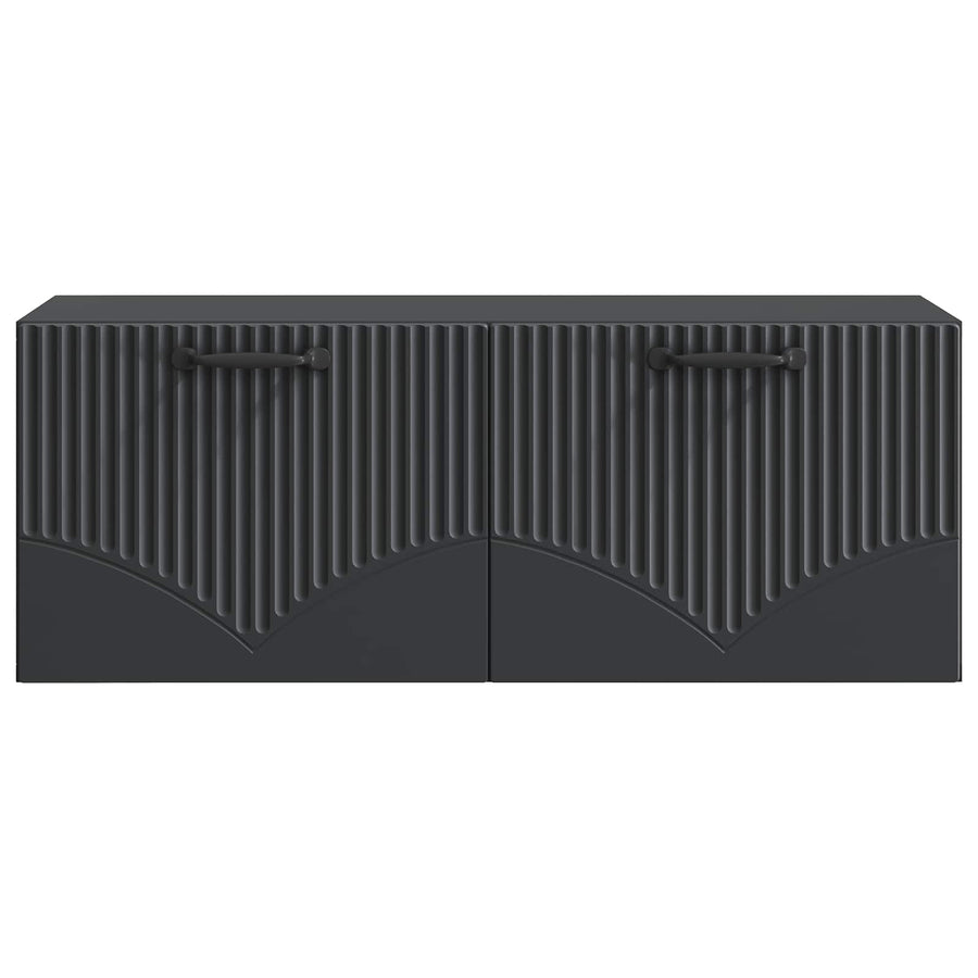 Wandbeugel TV-kast Zwart 78,5 x 31 x 30 cm Bewerkt hout