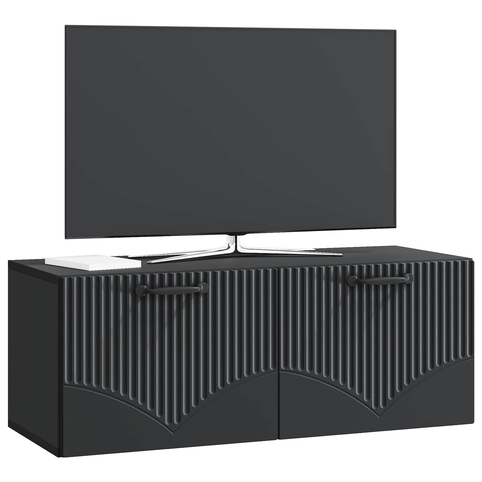 Wandbeugel TV-kast Zwart 78,5 x 31 x 30 cm Bewerkt hout