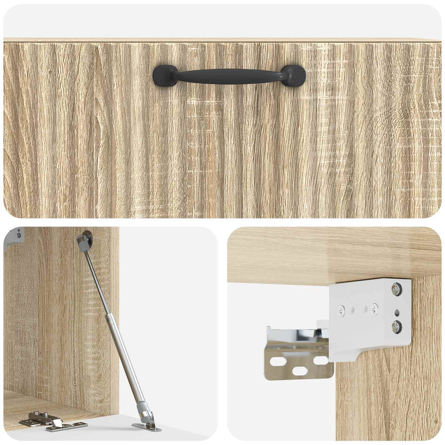Wandbeugel TV-kast Sonoma Eiken 78,5 x 31 x 30 cm Bewerkt hout