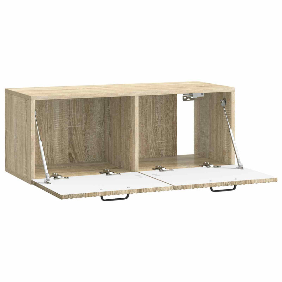 Wandbeugel TV-kast Sonoma Eiken 78,5 x 31 x 30 cm Bewerkt hout