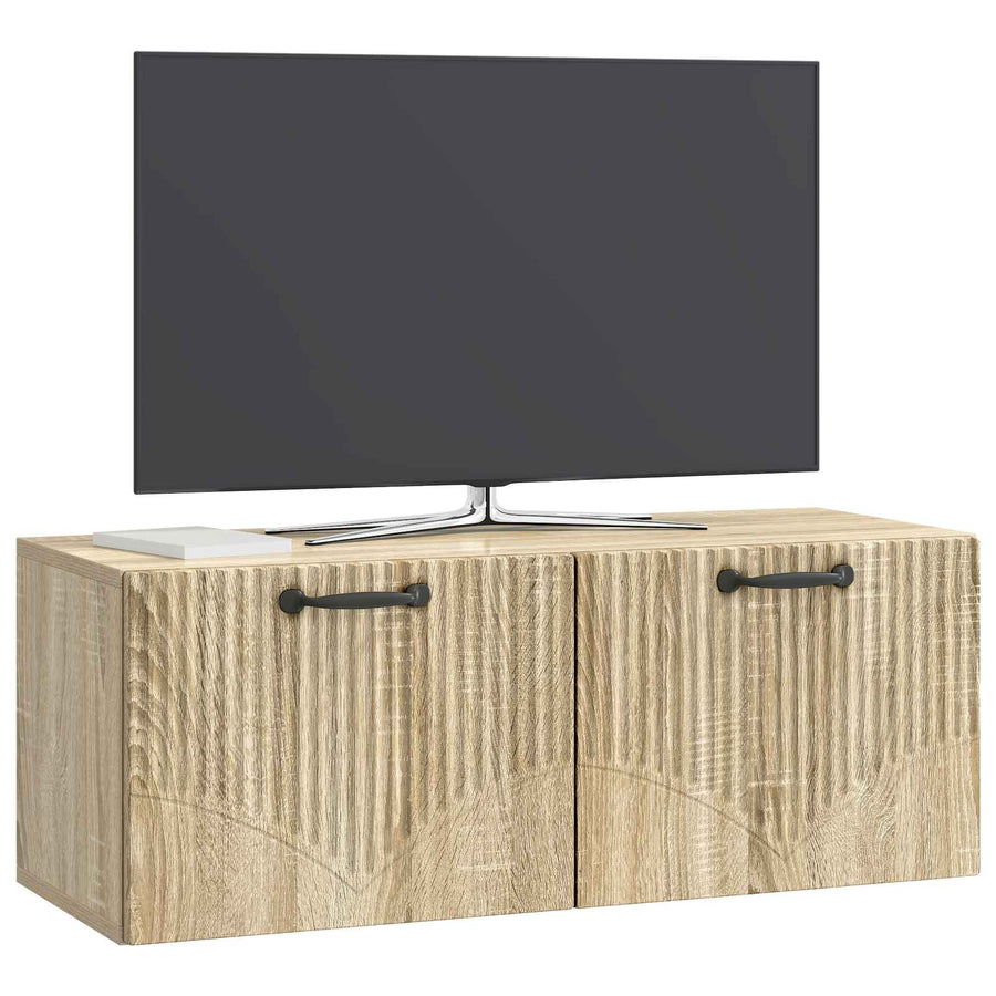 Wandbeugel TV-kast Sonoma Eiken 78,5 x 31 x 30 cm Bewerkt hout