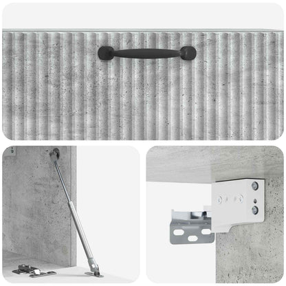 Wandbeugel TV-kast Betongrijs 78,5 x 31 x 30 cm Bewerkt hout