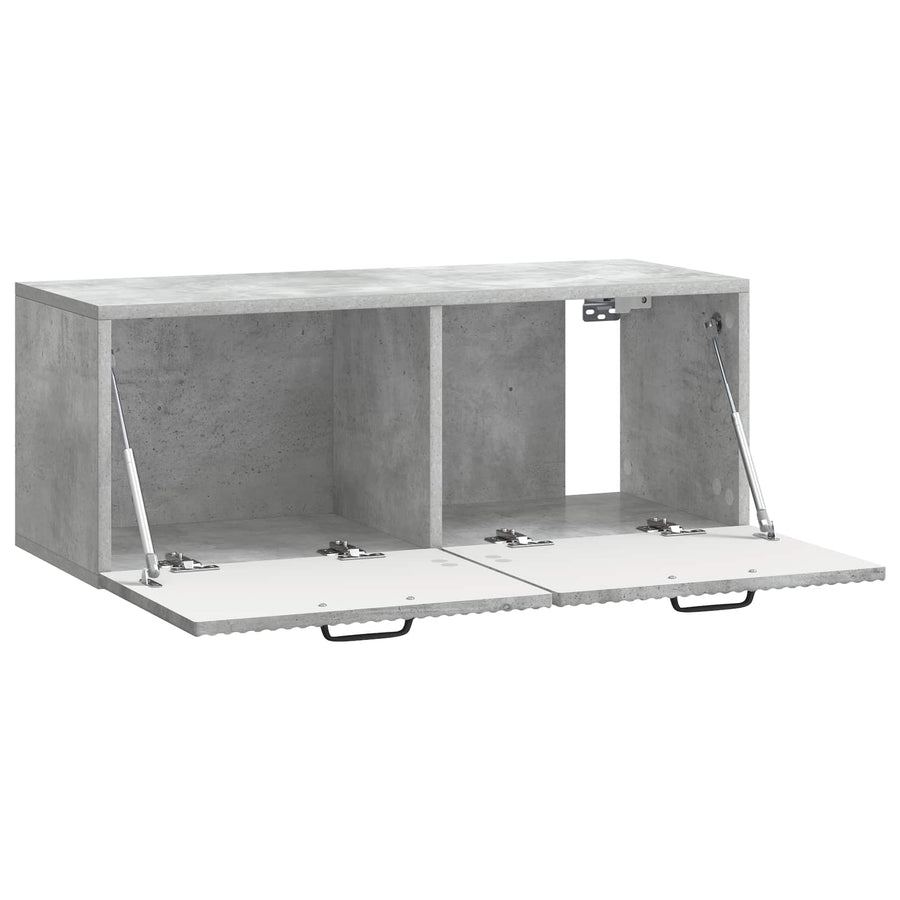 Wandbeugel TV-kast Betongrijs 78,5 x 31 x 30 cm Bewerkt hout