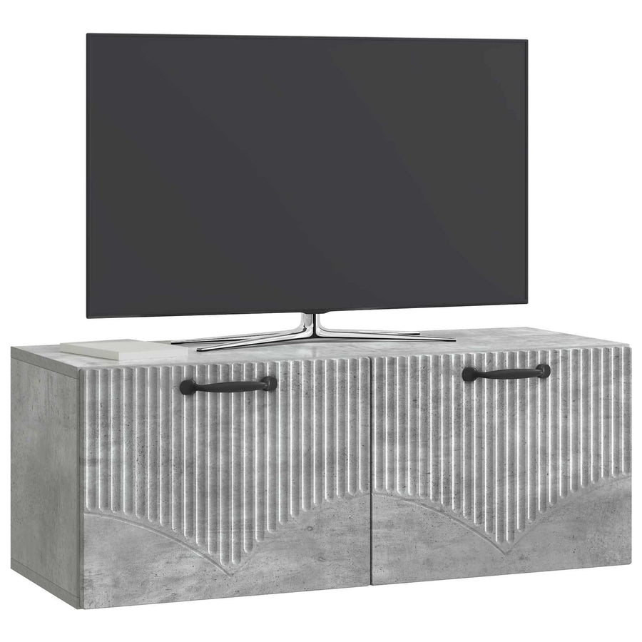 Wandbeugel TV-kast Betongrijs 78,5 x 31 x 30 cm Bewerkt hout