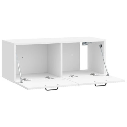 Wandbeugel TV-kast Hoogglans Wit 78,5 x 31 x 30 cm Bewerkt hout