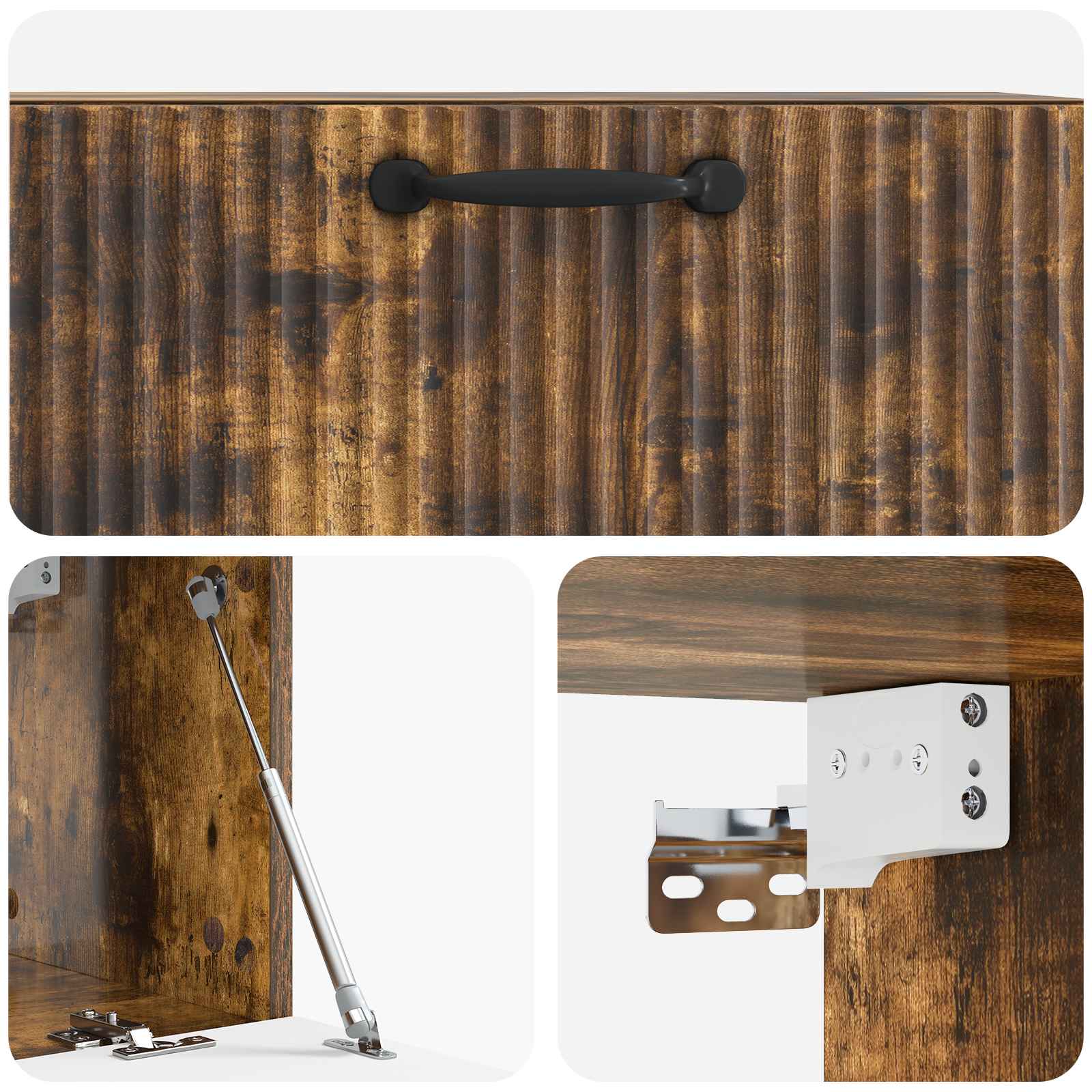 Wandbeugel TV-kast Gerookt eiken 78,5 x 31 x 30 cm Bewerkt hout