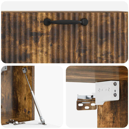 Wandbeugel TV-kast Gerookt eiken 78,5 x 31 x 30 cm Bewerkt hout