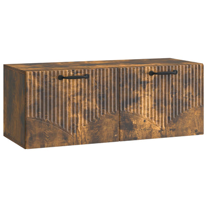 Wandbeugel TV-kast Gerookt eiken 78,5 x 31 x 30 cm Bewerkt hout