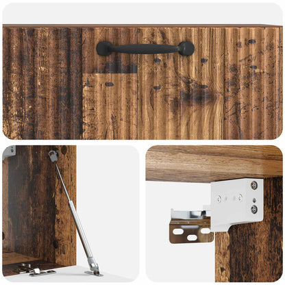 Wandbeugel TV-kast Oud hout 78,5 x 31 x 30 cm Bewerkt hout