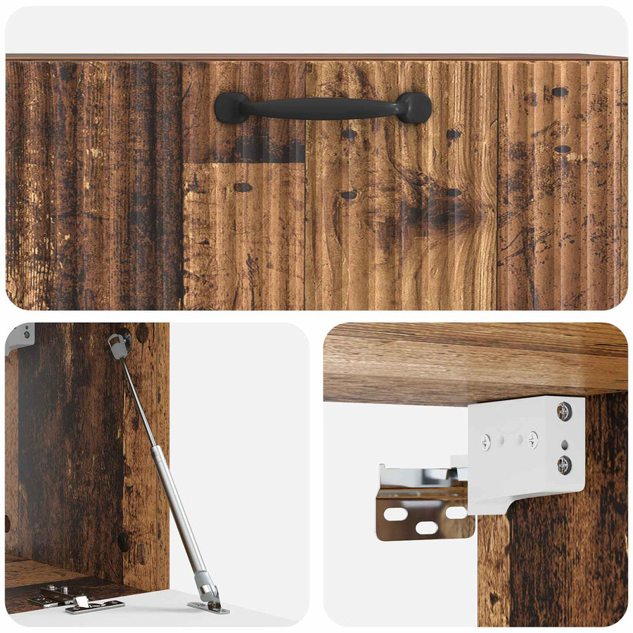 Wandbeugel TV-kast Oud hout 78,5 x 31 x 30 cm Bewerkt hout