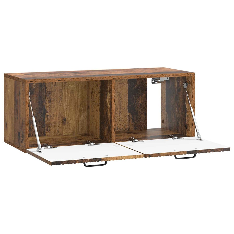 Wandbeugel TV-kast Oud hout 78,5 x 31 x 30 cm Bewerkt hout