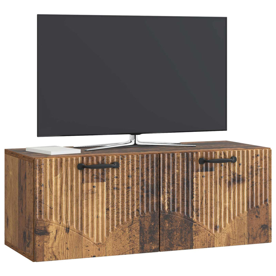 Wandbeugel TV-kast Oud hout 78,5 x 31 x 30 cm Bewerkt hout