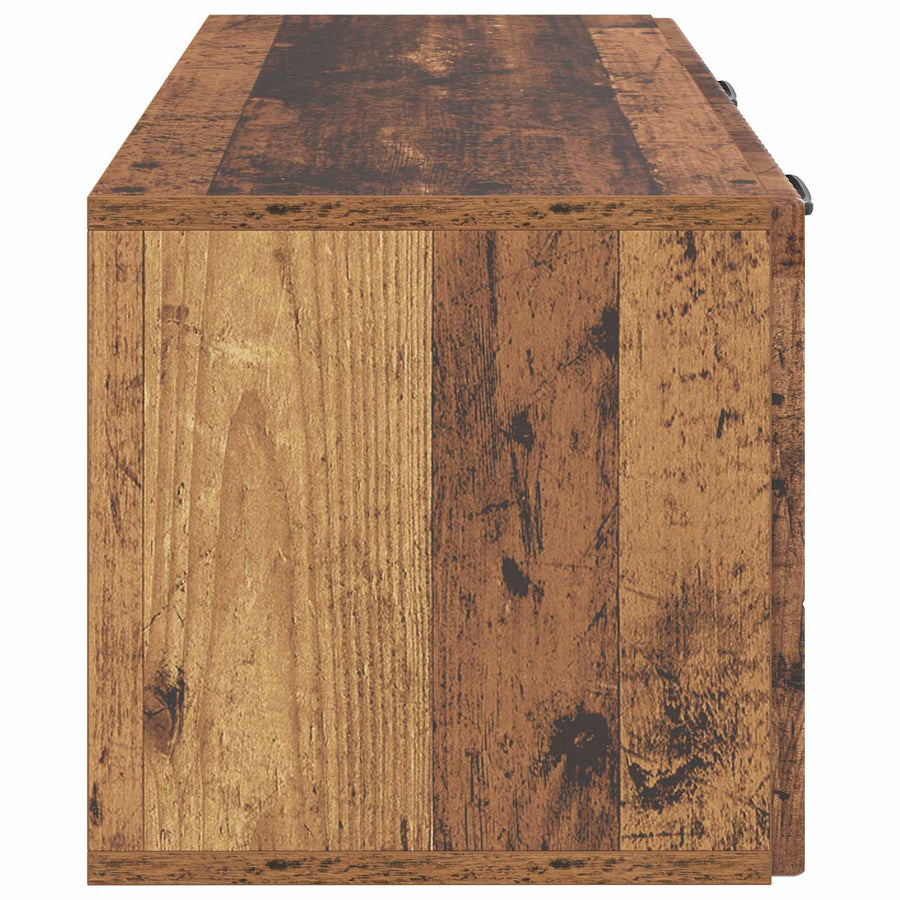 Wandbeugel TV-kast Oud hout 78,5 x 31 x 30 cm Bewerkt hout