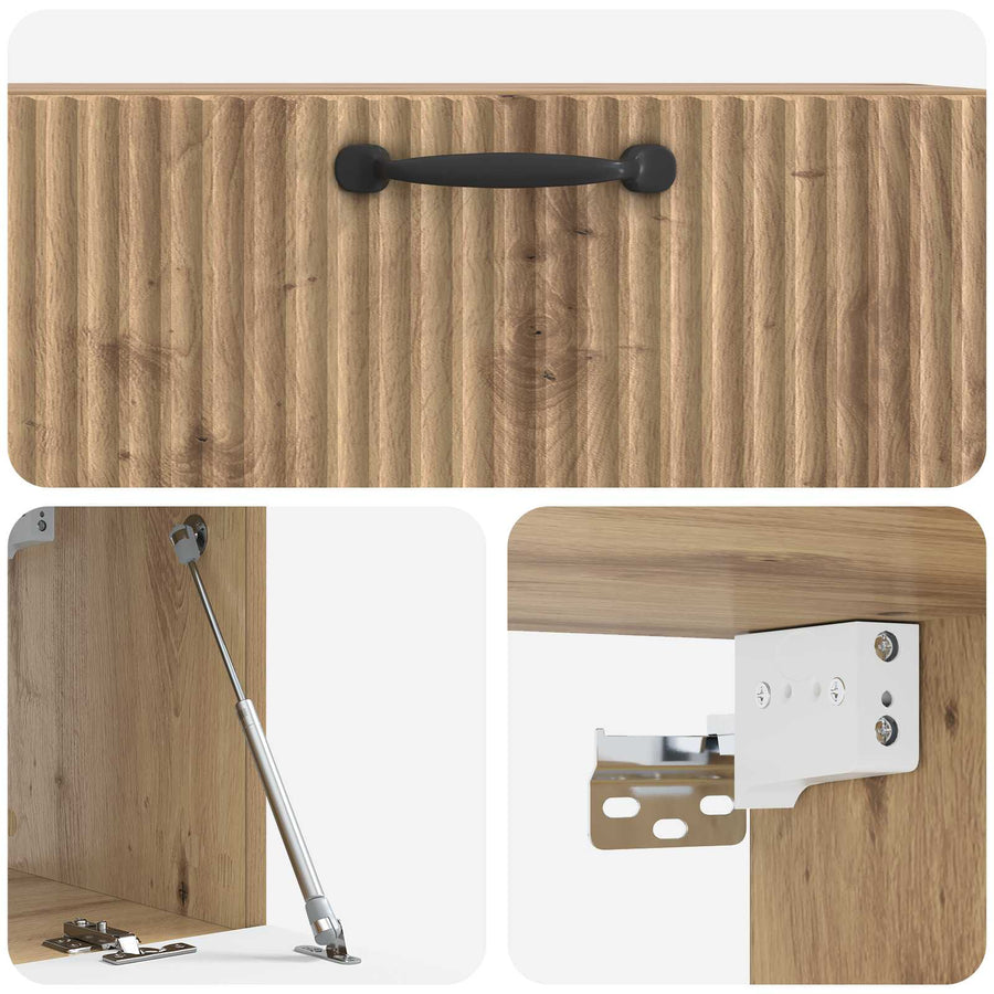 Wandbeugel TV-kast Artisanaal eiken 78,5 x 31 x 30 cm