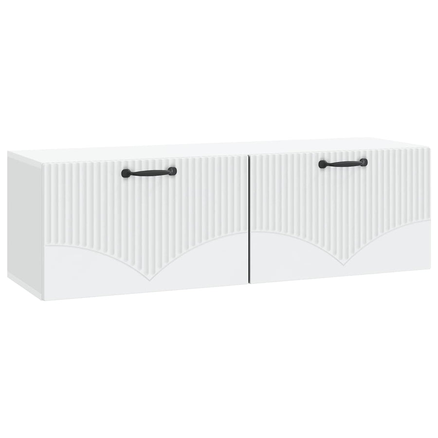 Wandbeugel TV-kast Wit 98 x 31 x 30 cm Bewerkt hout