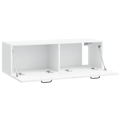 Wandbeugel TV-kast Wit 98 x 31 x 30 cm Bewerkt hout