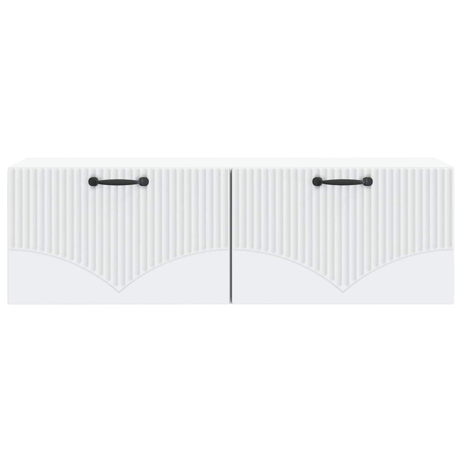 Wandbeugel TV-kast Wit 98 x 31 x 30 cm Bewerkt hout