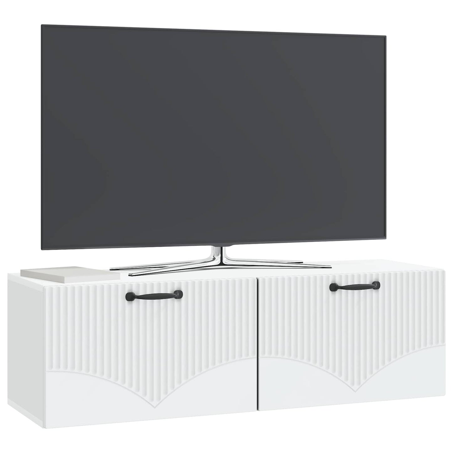 Wandbeugel TV-kast Wit 98 x 31 x 30 cm Bewerkt hout