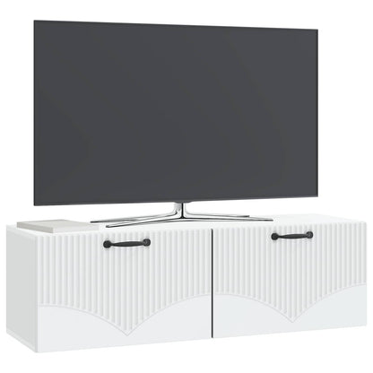 Wandbeugel TV-kast Wit 98 x 31 x 30 cm Bewerkt hout